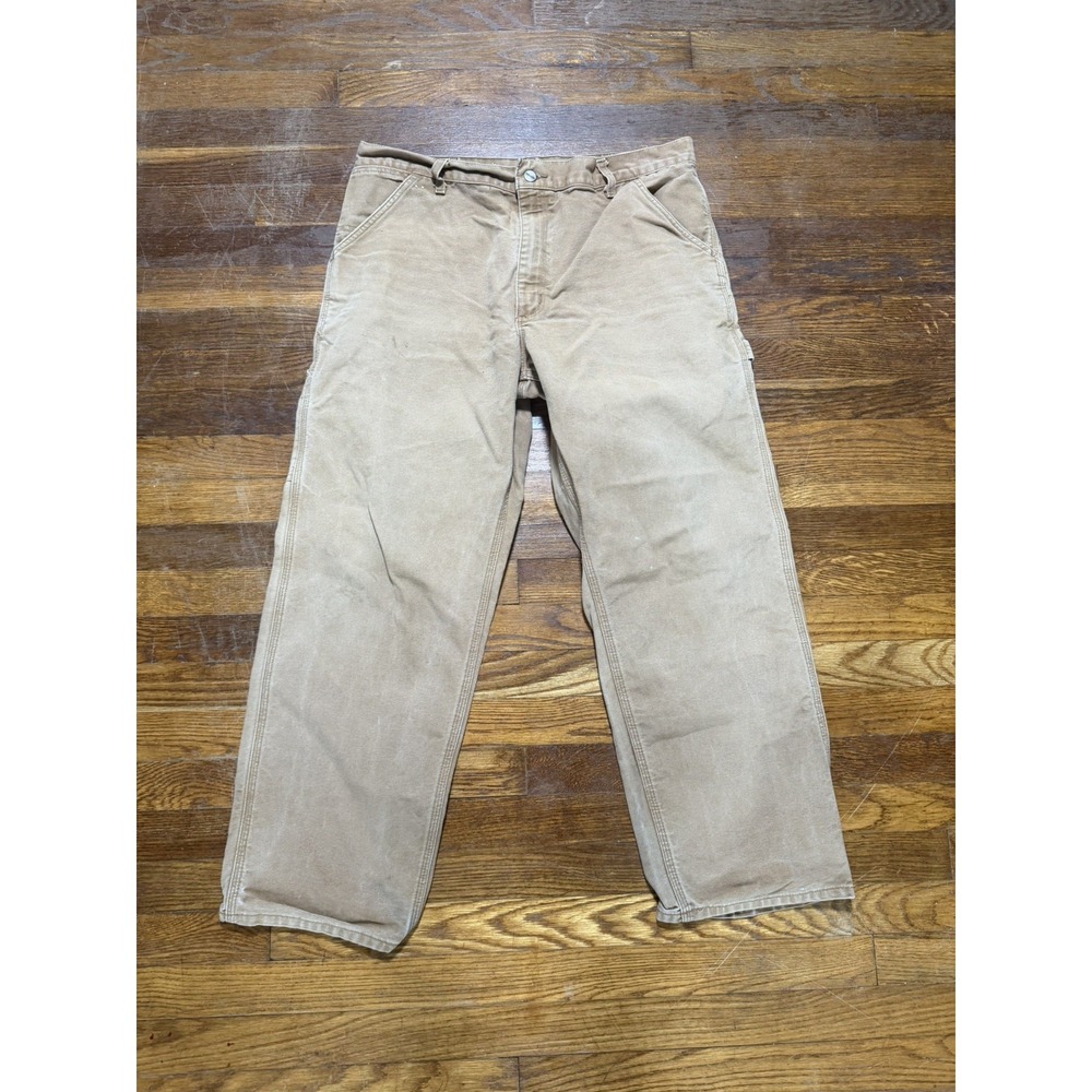 Men's 38x30 CARHARTT brown Carpenter Cotton Duck  Hammer Loop Pants